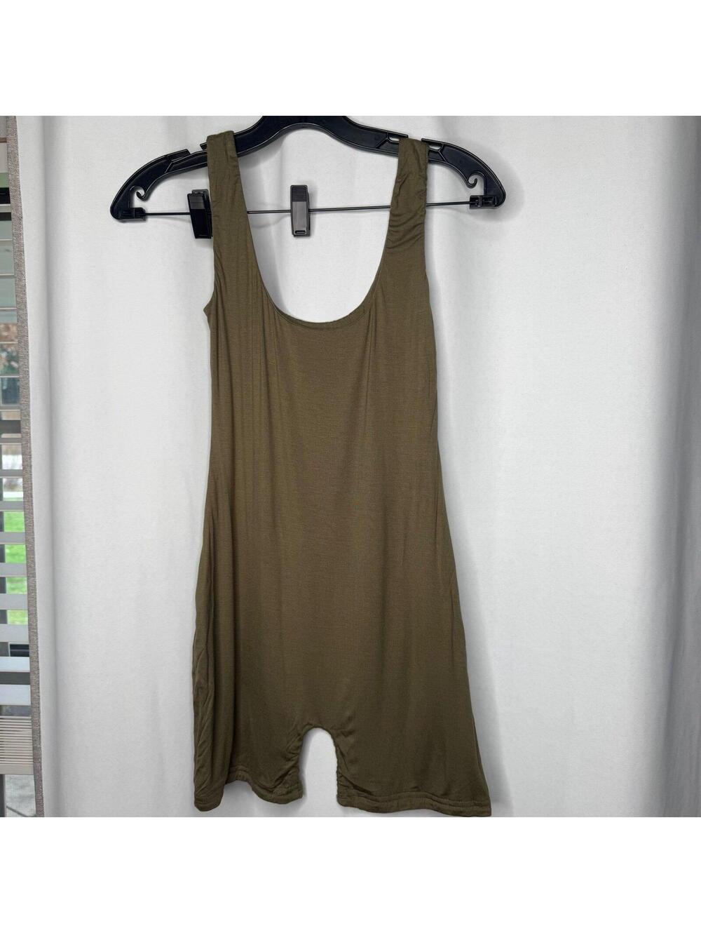 Janet Double Lined Romper - Olive